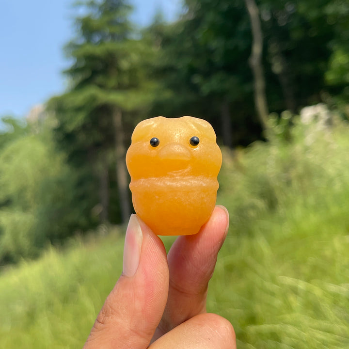 Natural Crystal Basket Pig Carving