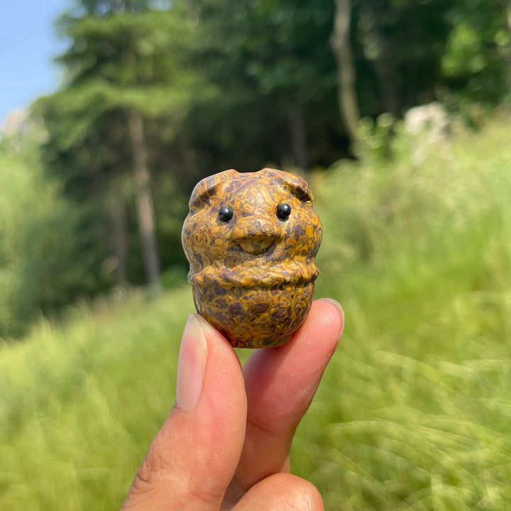 Natural Crystal Basket Pig Carving