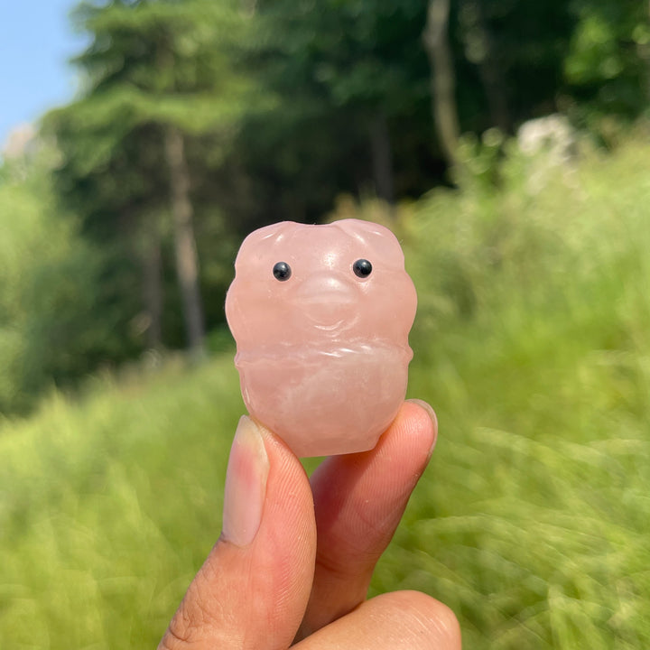 Natural Crystal Basket Pig Carving