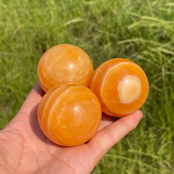 Natural Crystal Exquisite Yellow Calcite Sphere