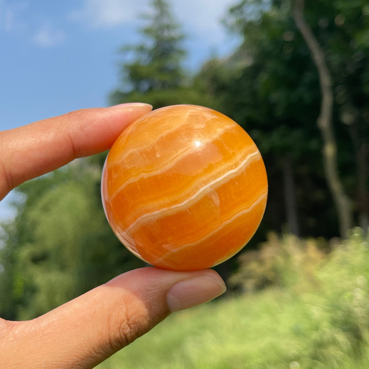 Natural Crystal Exquisite Yellow Calcite Sphere
