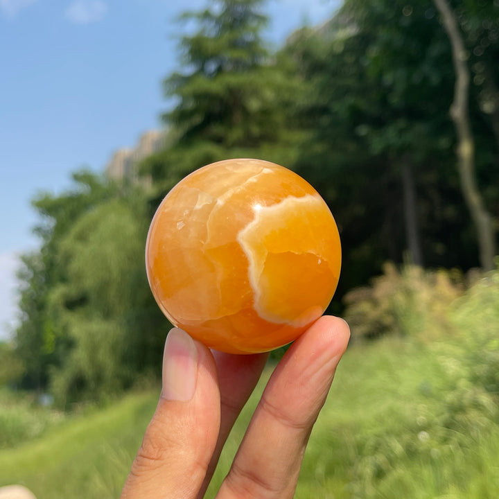 Natural Crystal Exquisite Yellow Calcite Sphere