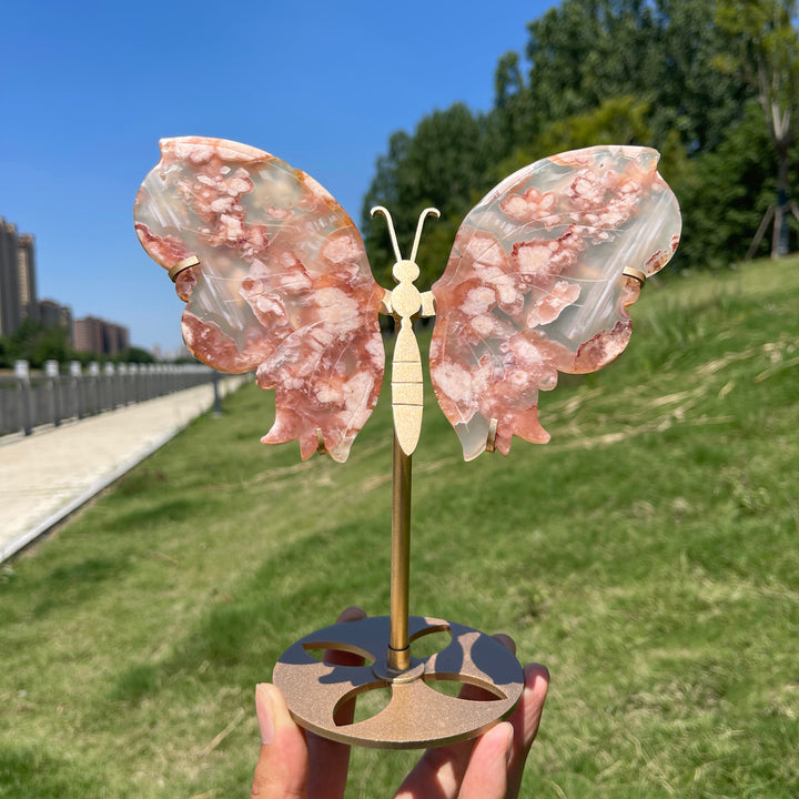 Unique,A Slightly Imperfect Natural Exquisite Pink Amethyst Butterfly Wings