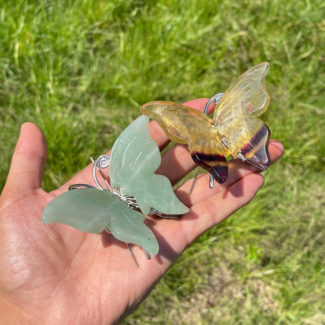 A Slightly Imperfect Natural Crystal Butterfly Carving