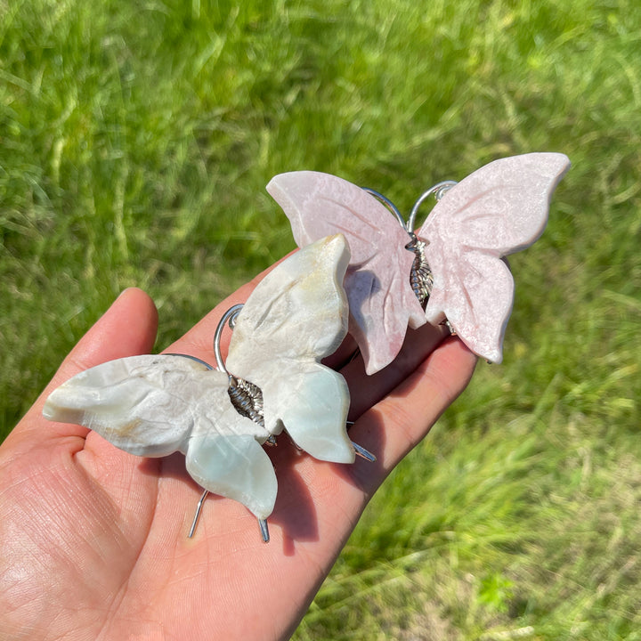 A Slightly Imperfect Natural Crystal Butterfly Carving