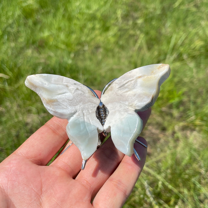 A Slightly Imperfect Natural Crystal Butterfly Carving