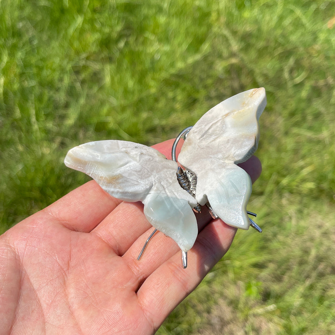 A Slightly Imperfect Natural Crystal Butterfly Carving