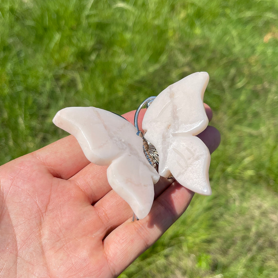 A Slightly Imperfect Natural Crystal Butterfly Carving