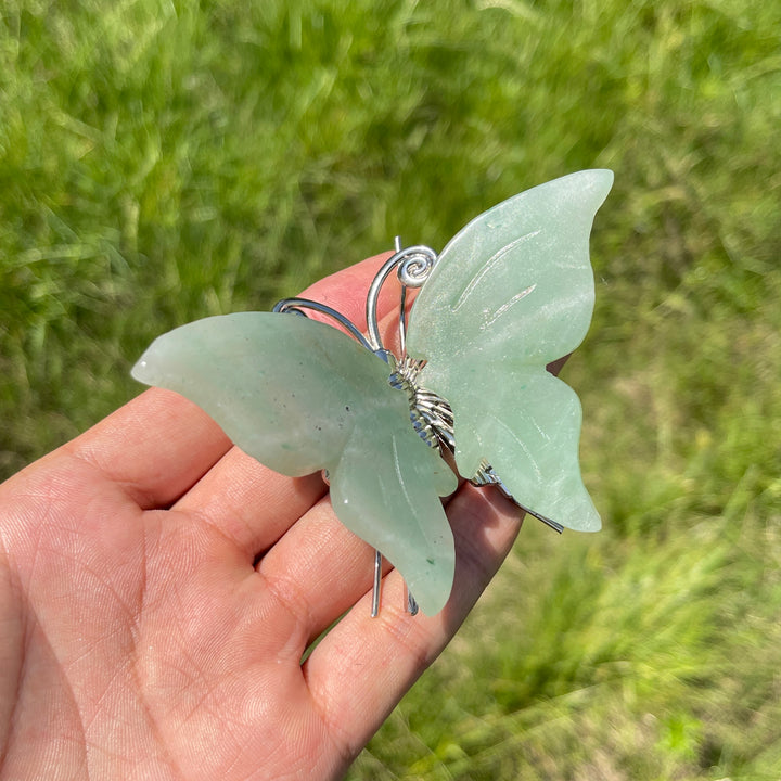 A Slightly Imperfect Natural Crystal Butterfly Carving