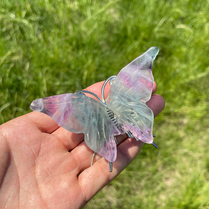 A Slightly Imperfect Natural Crystal Butterfly Carving