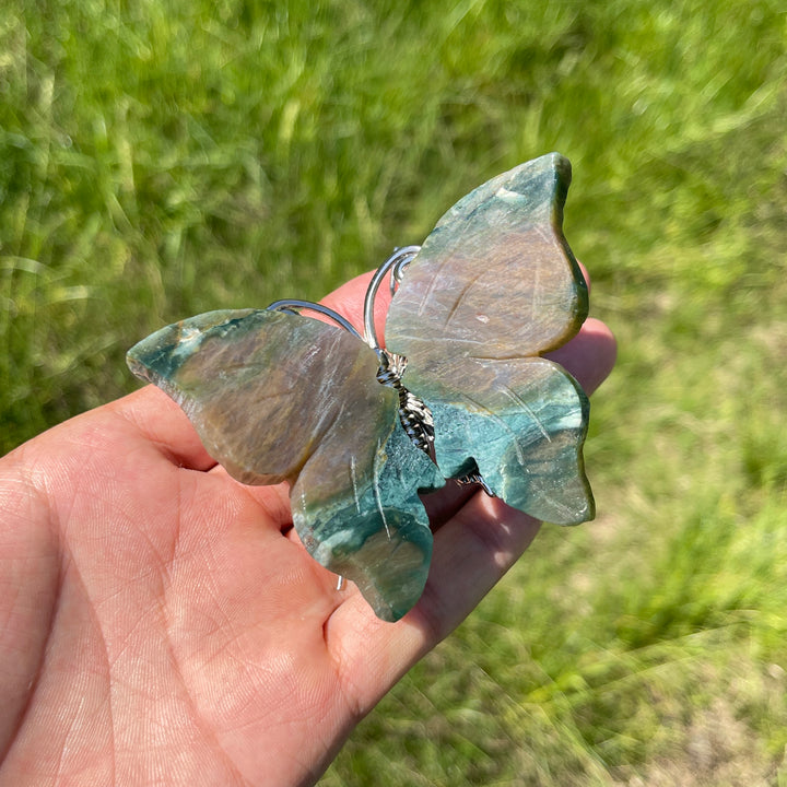 A Slightly Imperfect Natural Crystal Butterfly Carving