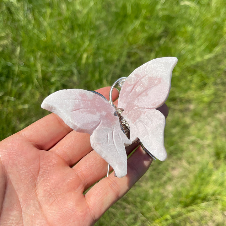 A Slightly Imperfect Natural Crystal Butterfly Carving
