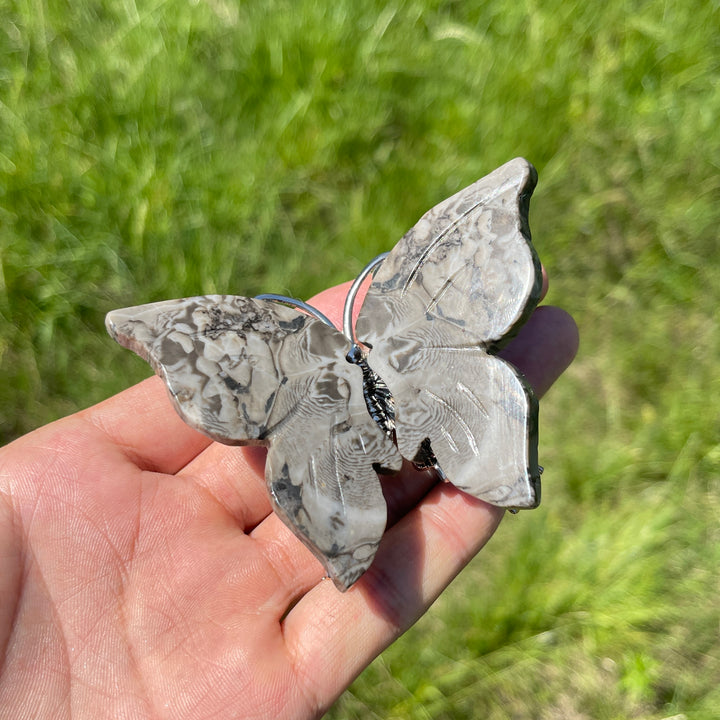A Slightly Imperfect Natural Crystal Butterfly Carving