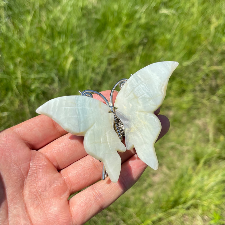 A Slightly Imperfect Natural Crystal Butterfly Carving