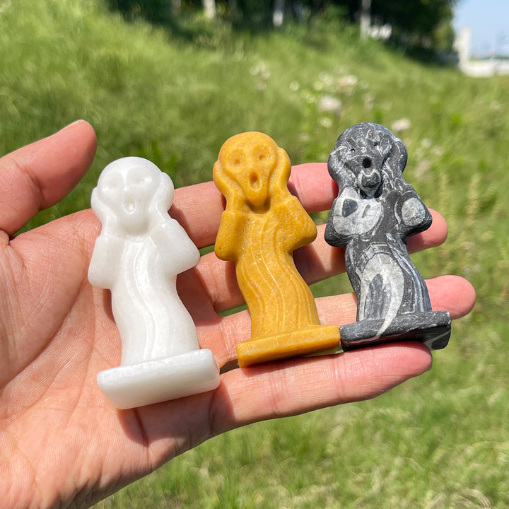 Natural Crystal Scream Ghost Carving