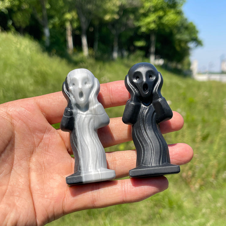 Natural Crystal Scream Ghost Carving