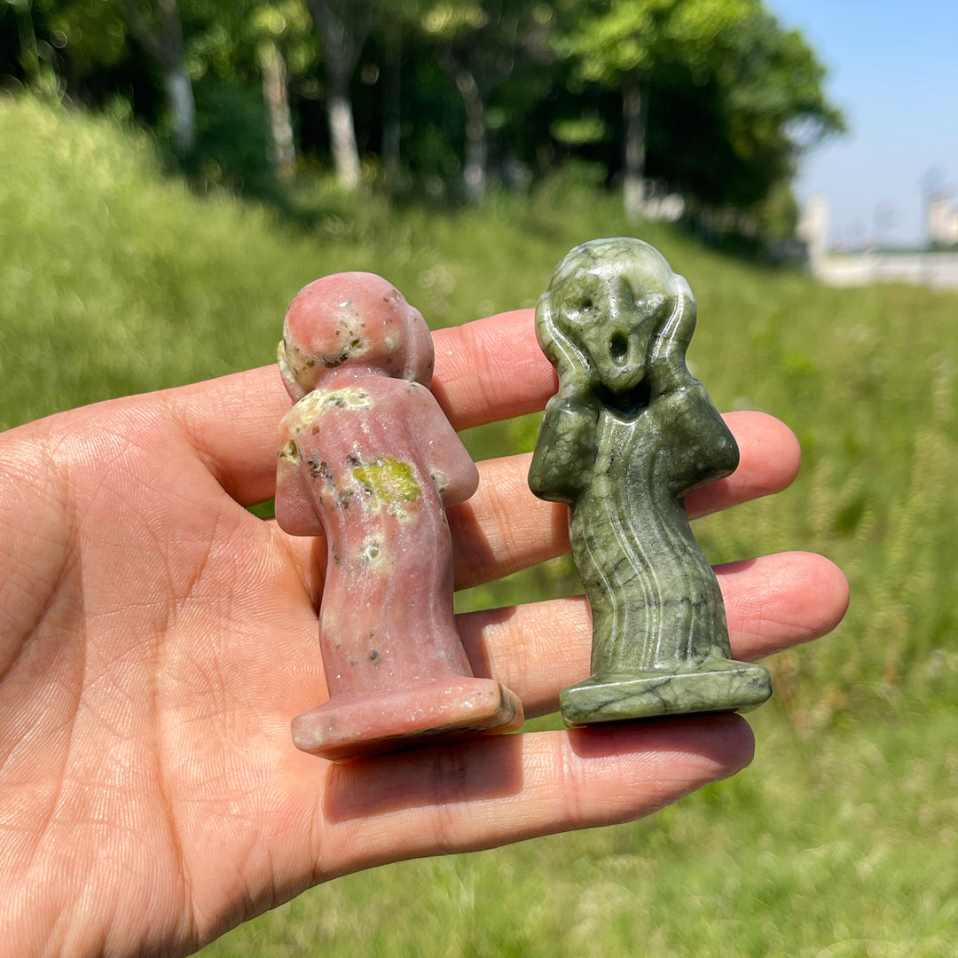 Natural Crystal Scream Ghost Carving