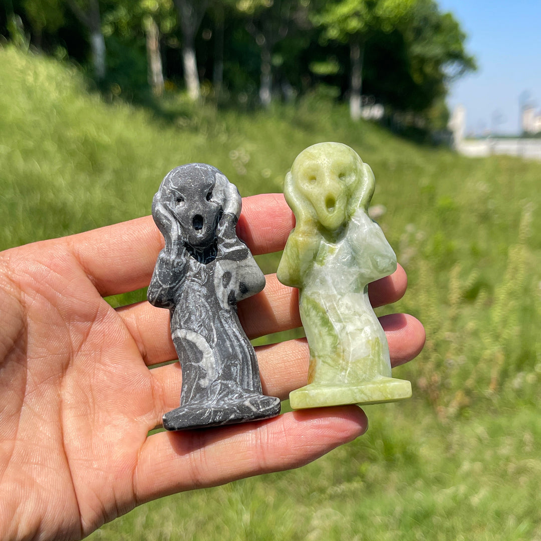 Natural Crystal Scream Ghost Carving