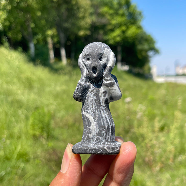 Natural Crystal Scream Ghost Carving