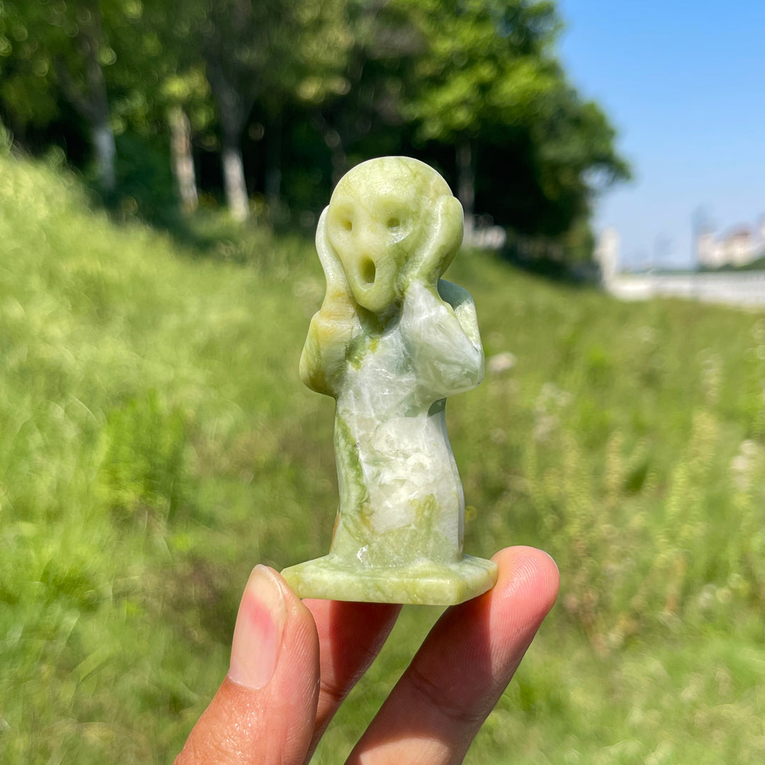 Natural Crystal Scream Ghost Carving