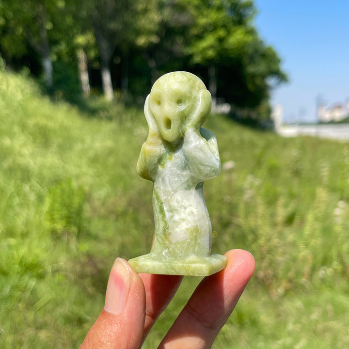 Natural Crystal Scream Ghost Carving