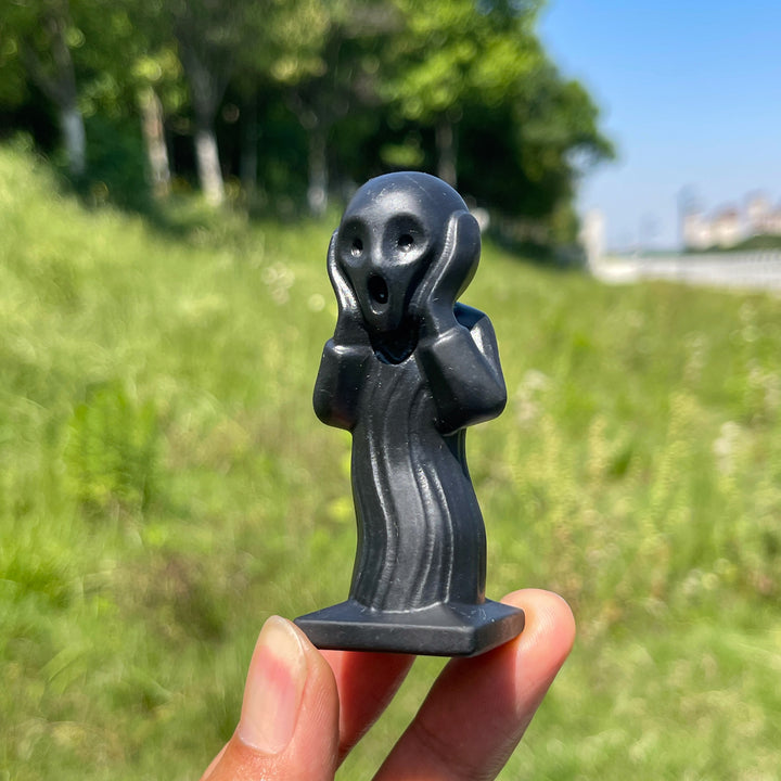 Natural Crystal Scream Ghost Carving