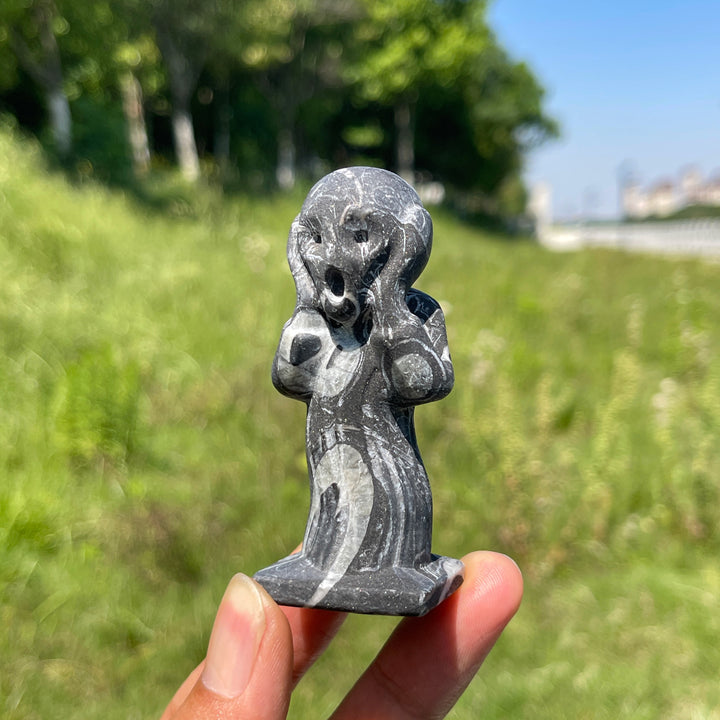 Natural Crystal Scream Ghost Carving