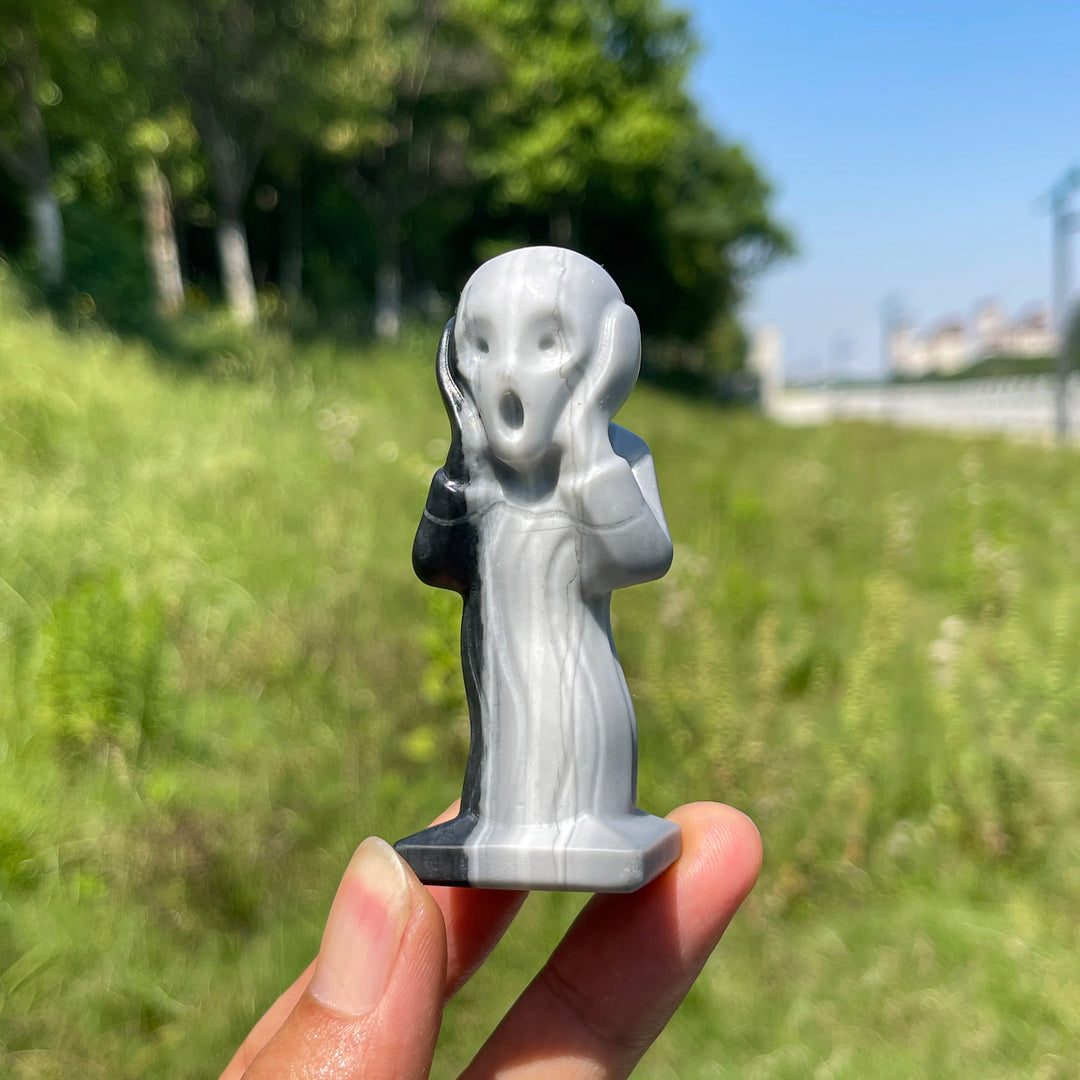 Natural Crystal Scream Ghost Carving