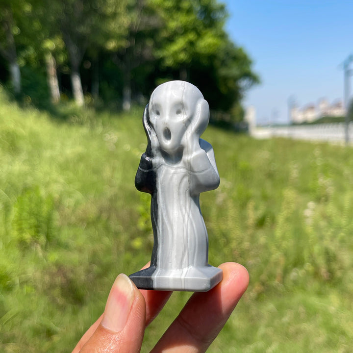 Natural Crystal Scream Ghost Carving