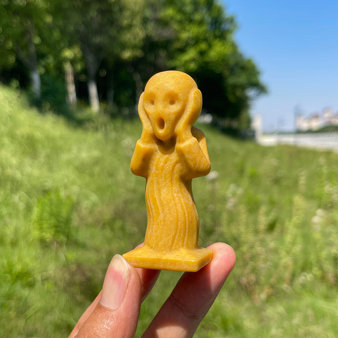 Natural Crystal Scream Ghost Carving