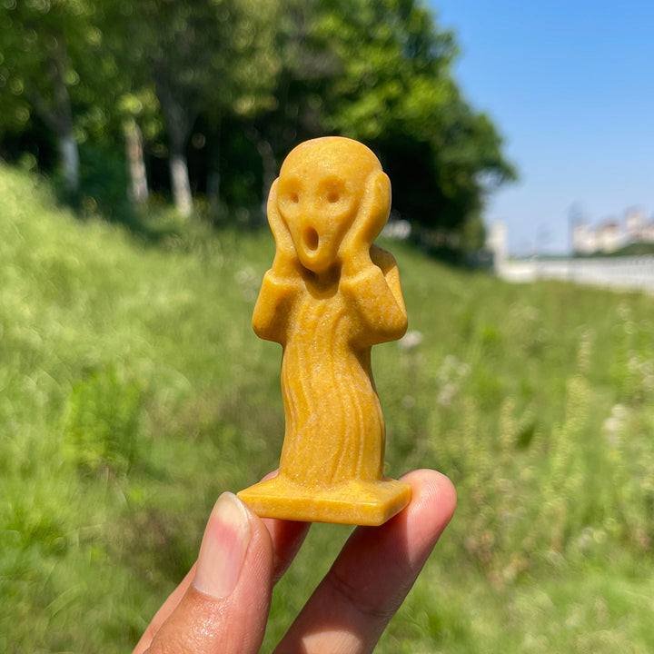 Natural Crystal Scream Ghost Carving