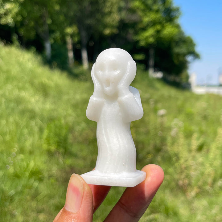 Natural Crystal Scream Ghost Carving