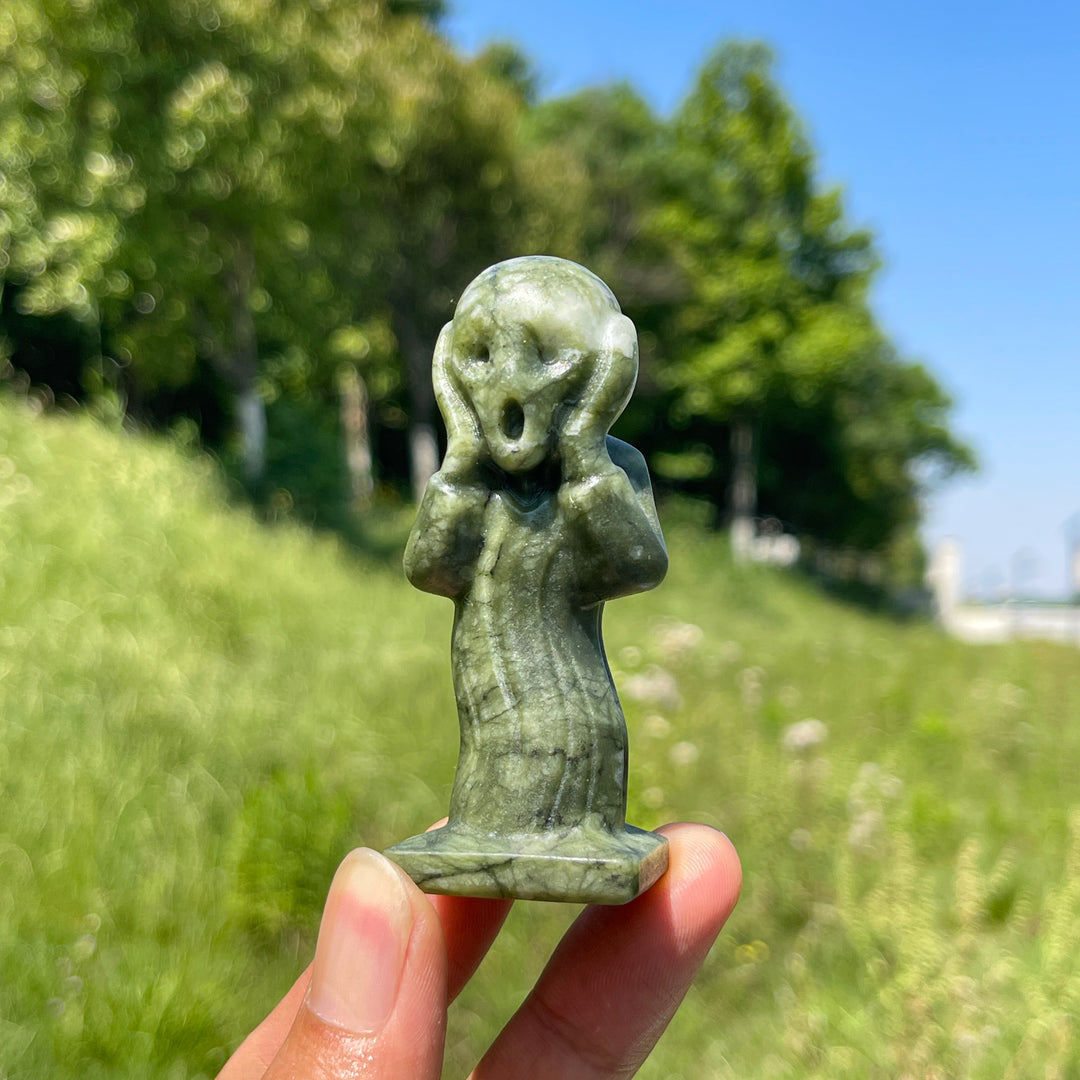 Natural Crystal Scream Ghost Carving