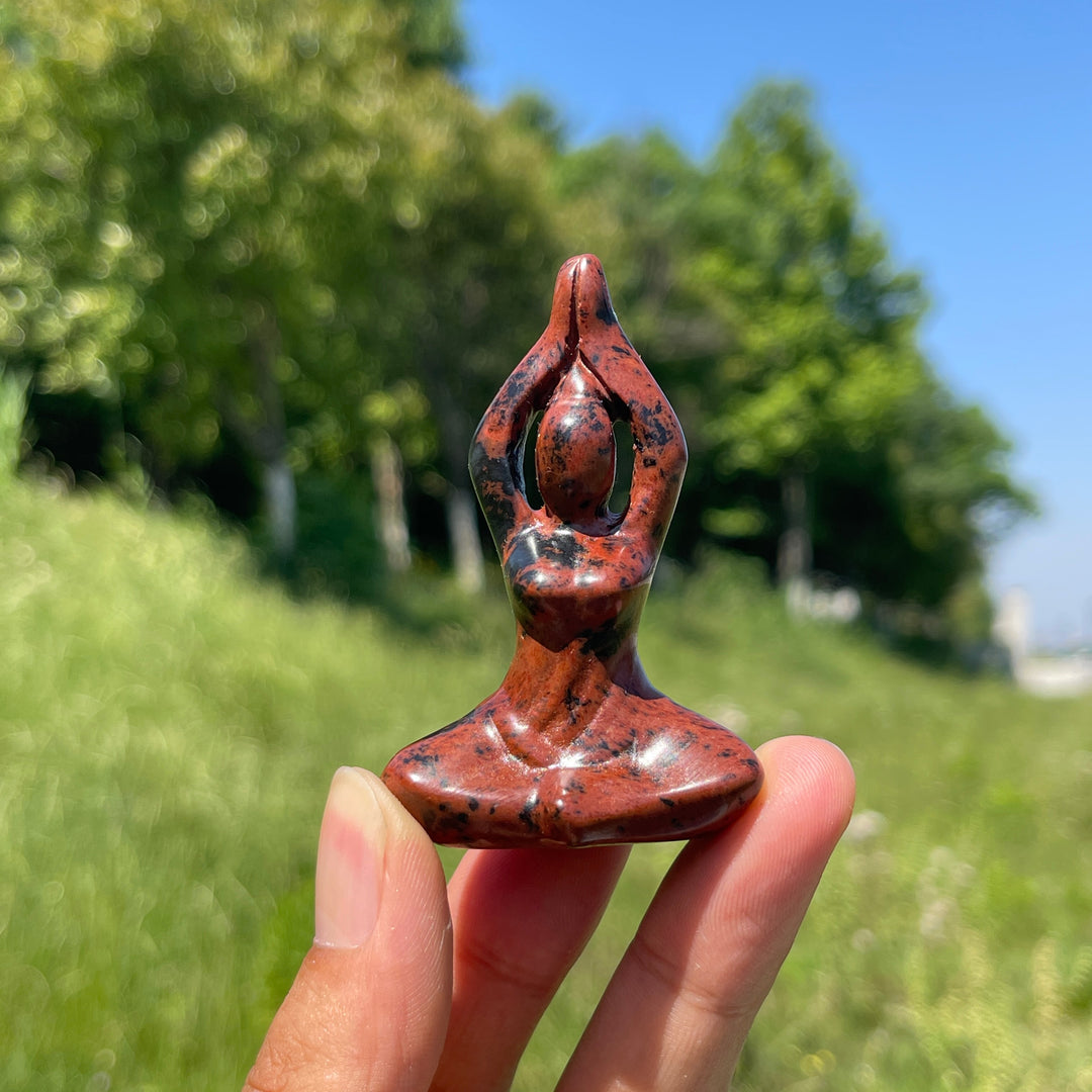 Natural Mini Yoga Lady Crystal Carving