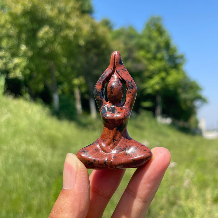 Natural Mini Yoga Lady Crystal Carving