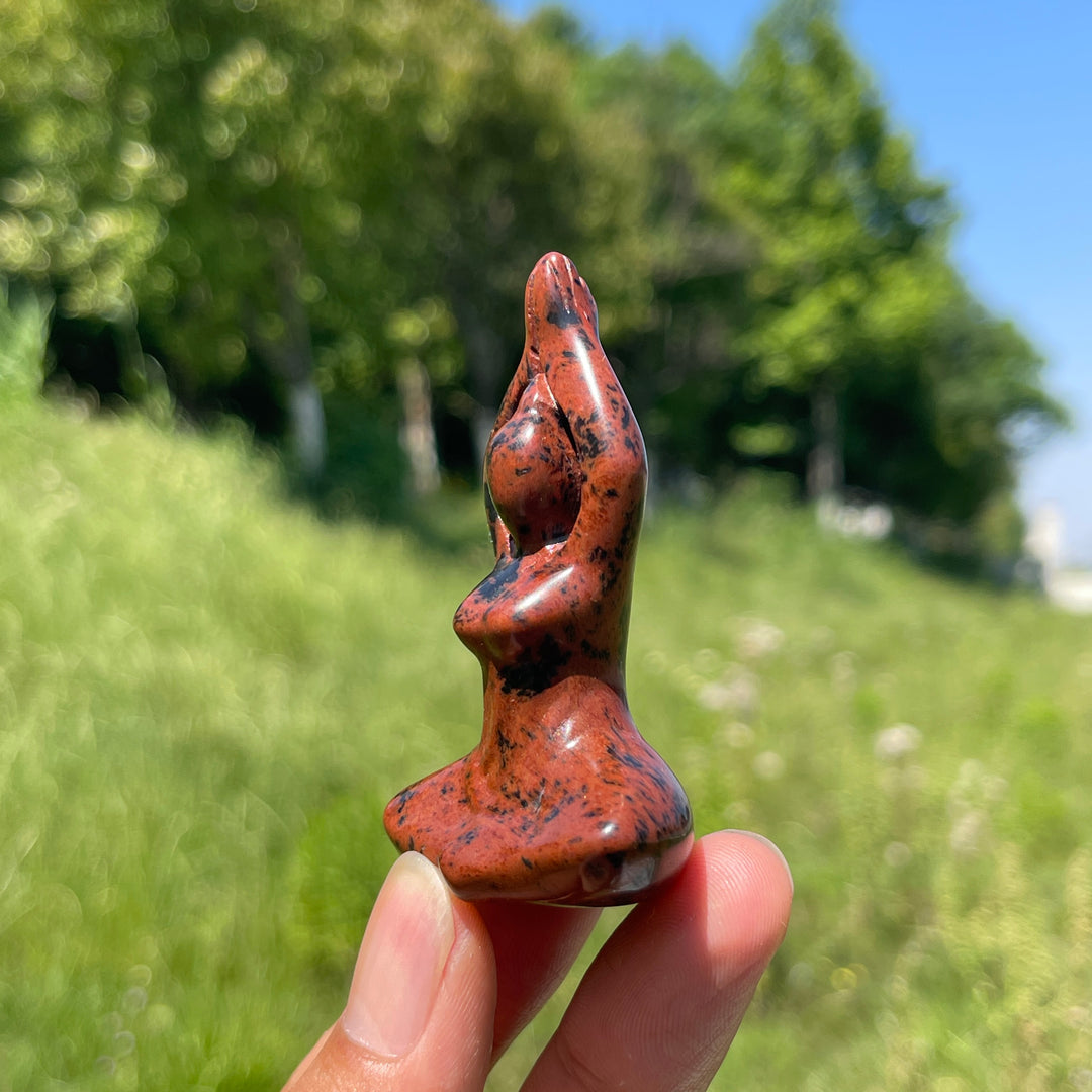 Natural Mini Yoga Lady Crystal Carving