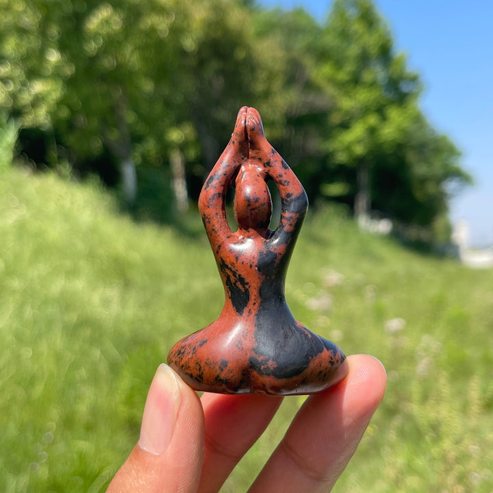 Natural Mini Yoga Lady Crystal Carving