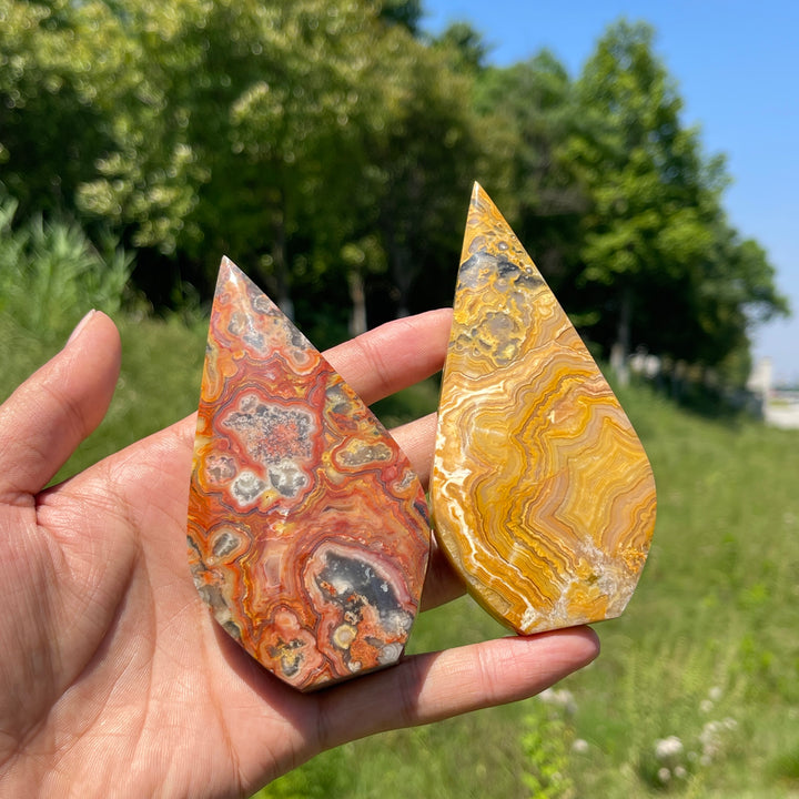 Natural Crystal Crazy Agate Teardrop