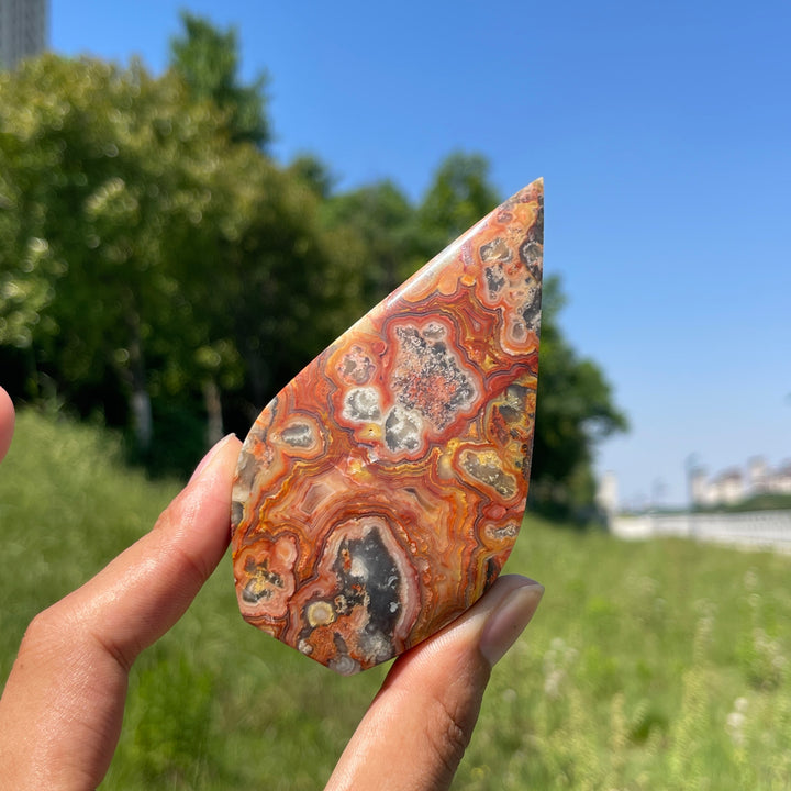 Natural Crystal Crazy Agate Teardrop