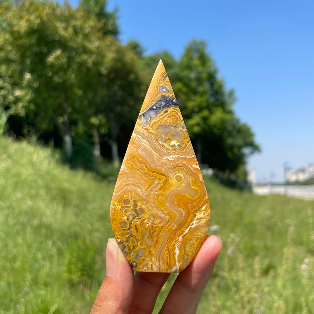 Natural Crystal Crazy Agate Teardrop