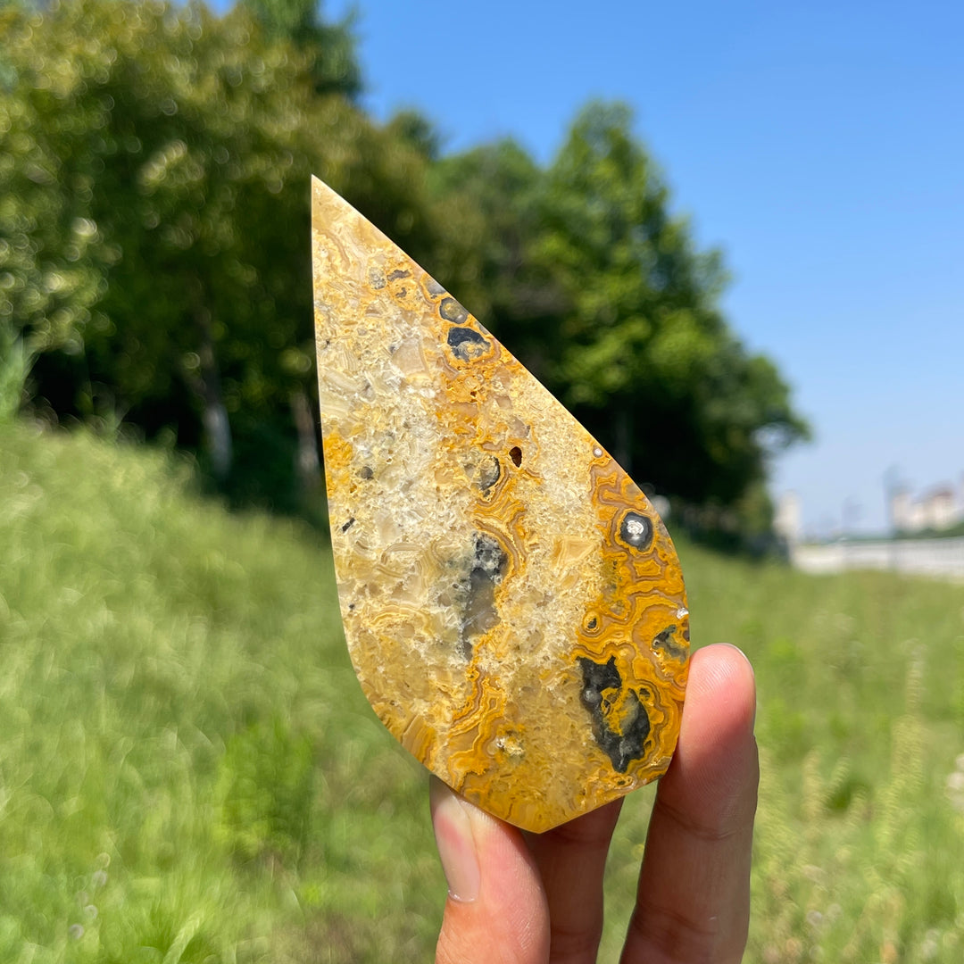 Natural Crystal Crazy Agate Teardrop