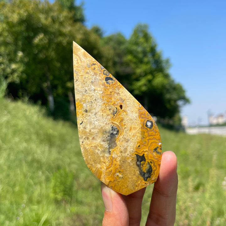Natural Crystal Crazy Agate Teardrop