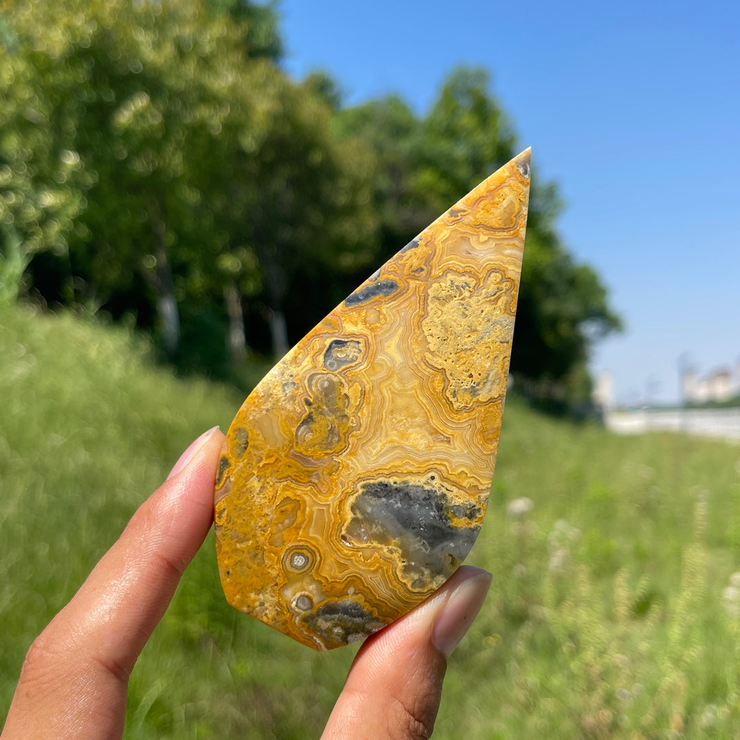 Natural Crystal Crazy Agate Teardrop