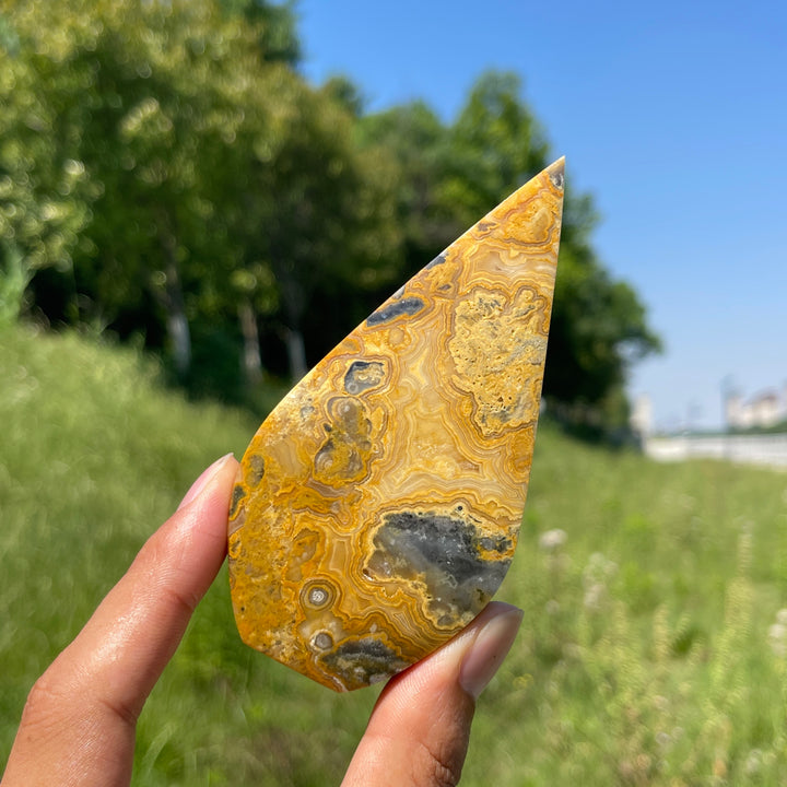 Natural Crystal Crazy Agate Teardrop