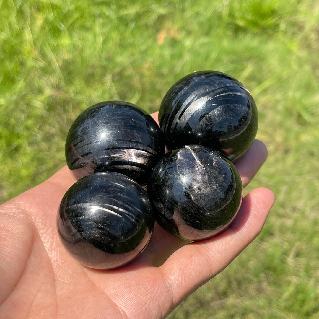 Natural Hypersthene Crystal Sphere
