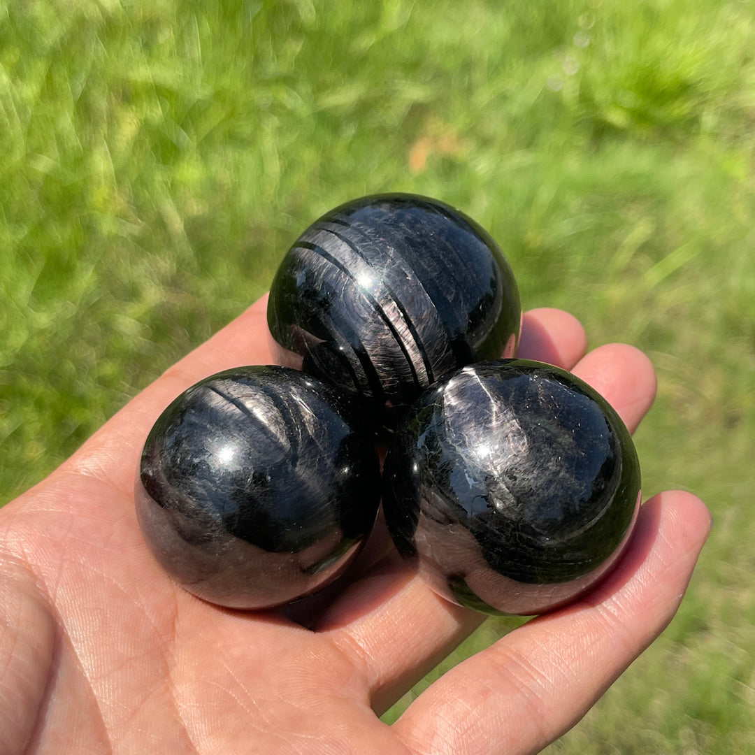 Natural Hypersthene Crystal Sphere