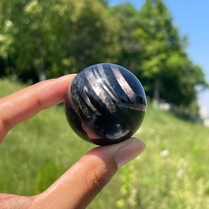 Natural Hypersthene Crystal Sphere