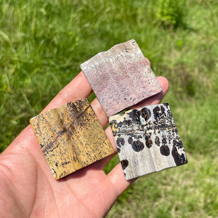 Natural Crystal Picture Jasper Mini Book Carving