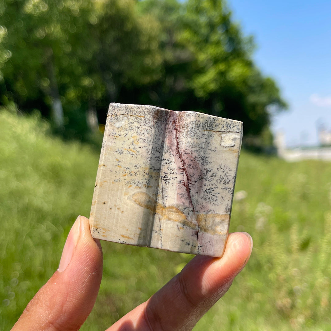 Natural Crystal Picture Jasper Mini Book Carving