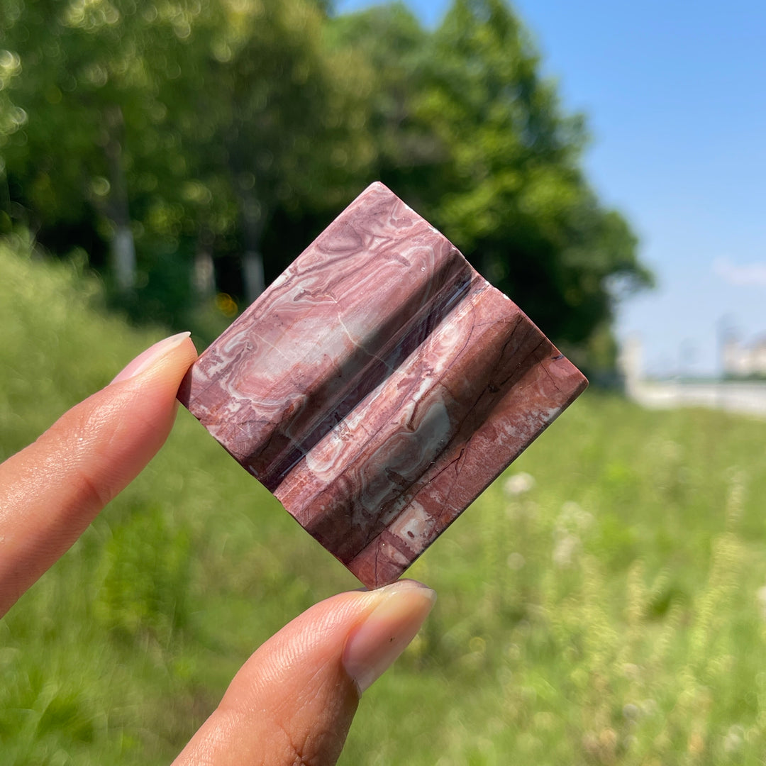 Natural Crystal Picture Jasper Mini Book Carving
